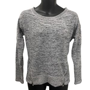 Athleta Sweatshirt Blissful Shark Bite Side Zip Sweatshirt Gray Size Small‎